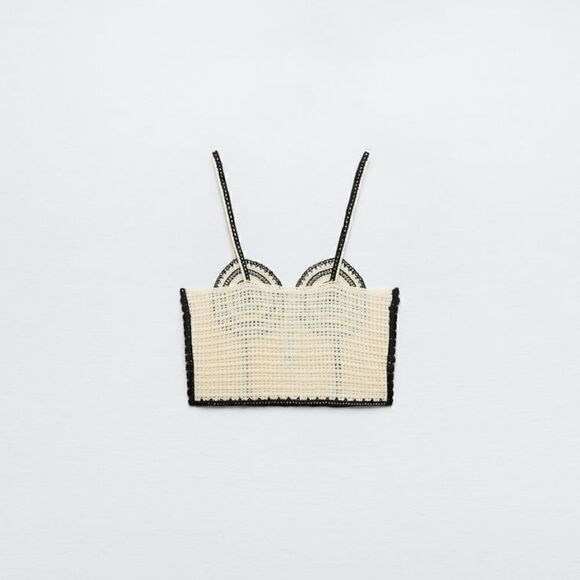 CONTRAST CROCHET TOP ZARA - Picture 5 of 8